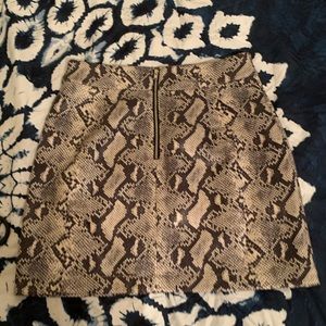 Snake print mini skirt